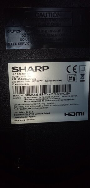 Telecomanda Sharp Aquos +Android Smart TV LED 4K (ecran spart) pt piese